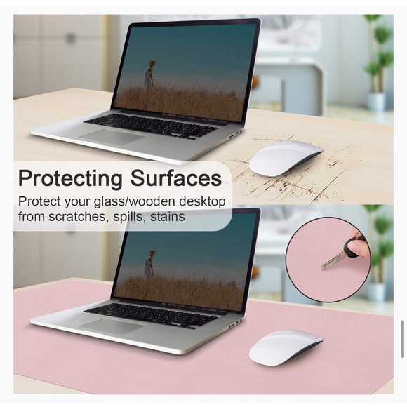 Light Pink/Purple Dual Sided X Large Leather Desk Pad New in Box - Picture 4 of 6